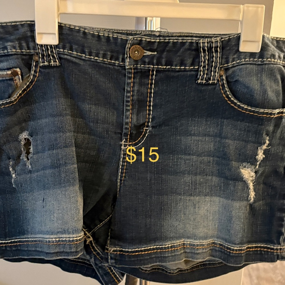 Maurices Distressed Blue Jean Shorts